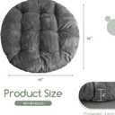 HIGOGOGO Papasan Chair Cushion with Corduroy Cover (Without Chair), 48 x 48 Inch Supportive Cushion, Overstuffed Chair Cushion,Dark Grey