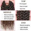 14 Inch Box Braids Crochet Hair 144 Strands Pre-looped Knotless Medium Box Braids 8 Packs 3X Bohemian Braiding Hair Extensions Synthetic Crochet Hair for Women (T30#)