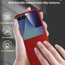 Cresee Case for Samsung Galaxy Z Flip 7 (2025) with Built-in Cover Screen Protector, Thin Hard Matte Polycarbonate Phone Case for Galaxy Z Flip7 - Red