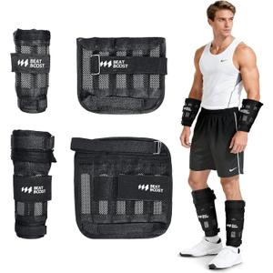 Ankle Wrist Weights 10lb BeatBoost Adjustable Leg Arm Weights for Men Walking Pilates Exercise Workout Gym Aerobics