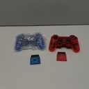 Degulan Wireless Controller Compatible with PS-2 Console, Remote Gamepad for Play 2 (Clear Red and Clear Blue)