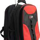 MELOTOUGH Wheeled Rolling Tool Backpack Heavy Duty Tradesman Pro Tool Organizer Including Laptop Sleeve (Red&Black)