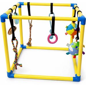Puppy Play Gym with Five Hanging Toys and Lightweight PVC Frame