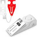 Portable Door Stop Alarm and Traveling Hotel Door Lock, No Installation Required, Provides Double Security for Home, Hotel and Traveling (1 Door Lock + 1 Door Stop)