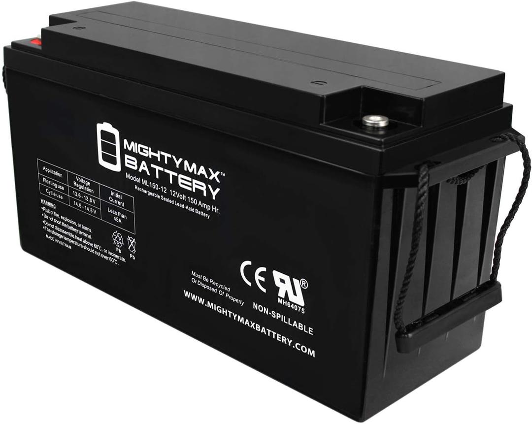 Mighty Max Battery ML150-12 - 12 Volt 150 AH, Internal (INT) Terminal, Rechargeable SLA AGM Battery
