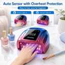 UV Nail Lamp, 96W Cordless Professional Rechargeable UV LED Portable Lamp, 4 Timer Setting and Smart Sensor Gel Nail Dryer, Ideal for Training, Nail Art Practice, Home & Salon