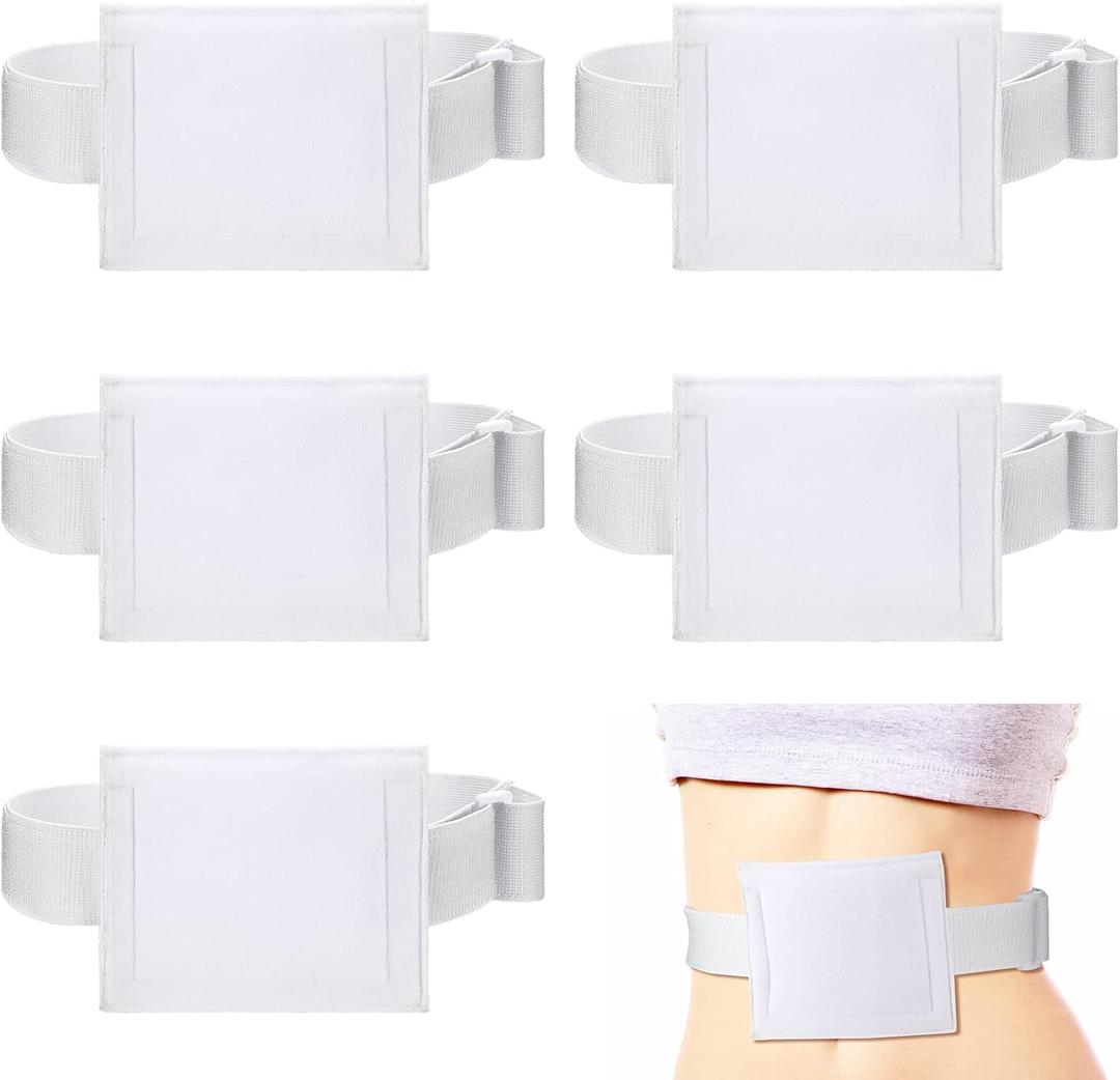 Syhood 6 Pcs Feeding Tube Holder Elastic G Belt Comfortable Peg Tube Holder Supplies for Men Women Adults Abdominal Covers Accessories