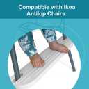 White IKEA High Chair Foot Rest, Compatible with Antilop Chairs | Adjustable, Reversible & Non-Slip Footrest for IKEA Chair - Made with Durable Polypropylene - Antilop Accessories