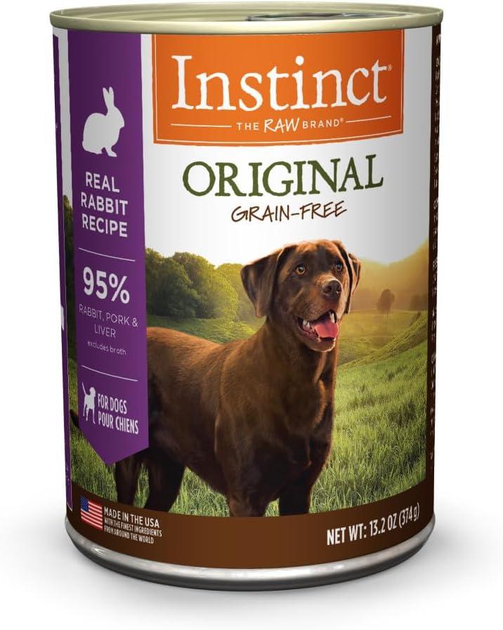 Instinct Original Wet Dog Food, Grain Free Recipe - Real Rabbit, 13.2 oz. Cans (Pack of 6)