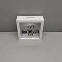 Prinz White Adventure Fund Money Savings Piggy Bank for Adults, Kids Savings Box Change Jar, 6' x 6' Wooden Shadow Box