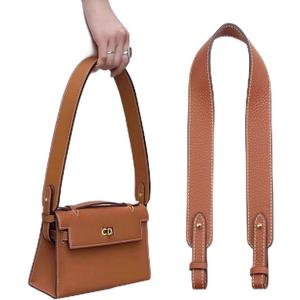 Jiesinlov Genuine Leather Shoulder Bag Straps Replacement for Picotin Handbags (26.4, Gold Nails Brown-l)