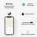Apple AirTag (1st Generation) - 4 Pack. Keep Track of and find Your Keys, Wallet, Luggage, Backpack, and More. Simple one-tap Set up with iPhone or iPad, Bluetooth