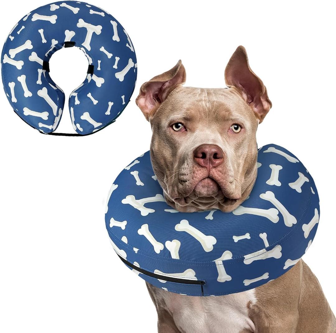 Supet Inflatable Dog Cone Collar Alternative After Surgery, Dog Neck Donut Collar Recovery E Collar for Neuter, Soft Dog Cone for Small Medium Large Dogs (XXL(Neck 18"-23"))