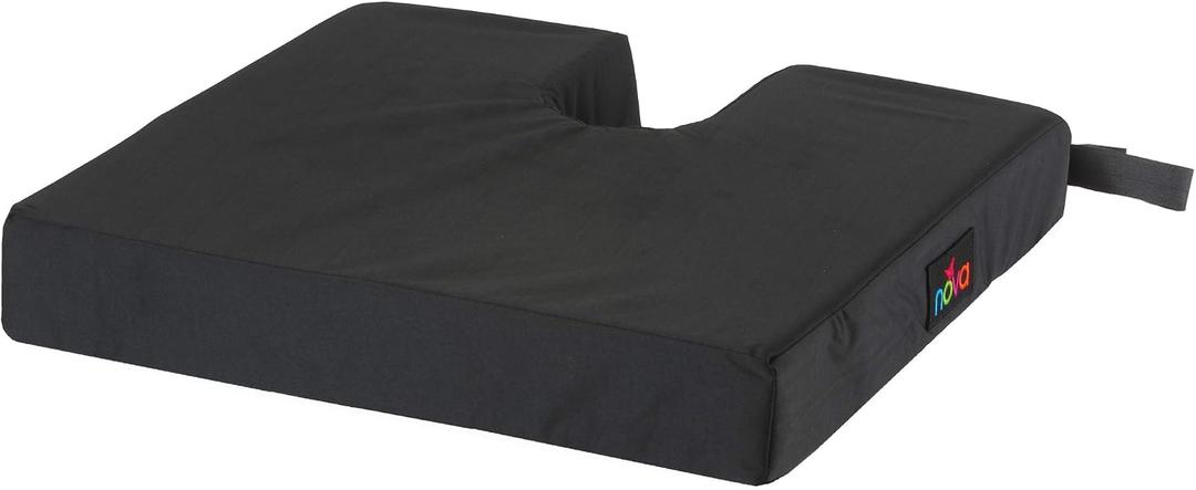 NOVA Coccyx Seat Cushion – High Density Foam U-Shaped Pillow for Tailbone Pain Relief, Sciatica & Back Support – Fits Wheelchair, Office Chair & Car – Non-Slip, Washable Cover – 20” x 16” x 3”