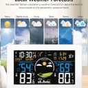 Weather Station Wireless Indoor Outdoor Thermometer, 7.5" VA Display with Remote Sensor, Home Weather Station with Weather Forecast, Temperature, Humidity, Atomic Clock, White
