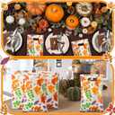 Supervitae 100 Pcs Thanksgiving Fall Bags 8 x 11.8 Inch Bulk Plastic Candy Cookies Treat Goody Bags with Handles for Fall Autumn Party Gift Favor Supplies