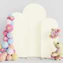 Putros Wedding Arch Cover 4FT, 5FT, 6FT Ivory Spandex Fitted Round Top Chiara Backdrop Stand Covers 3 Set for Wedding Birthday Party Decoration