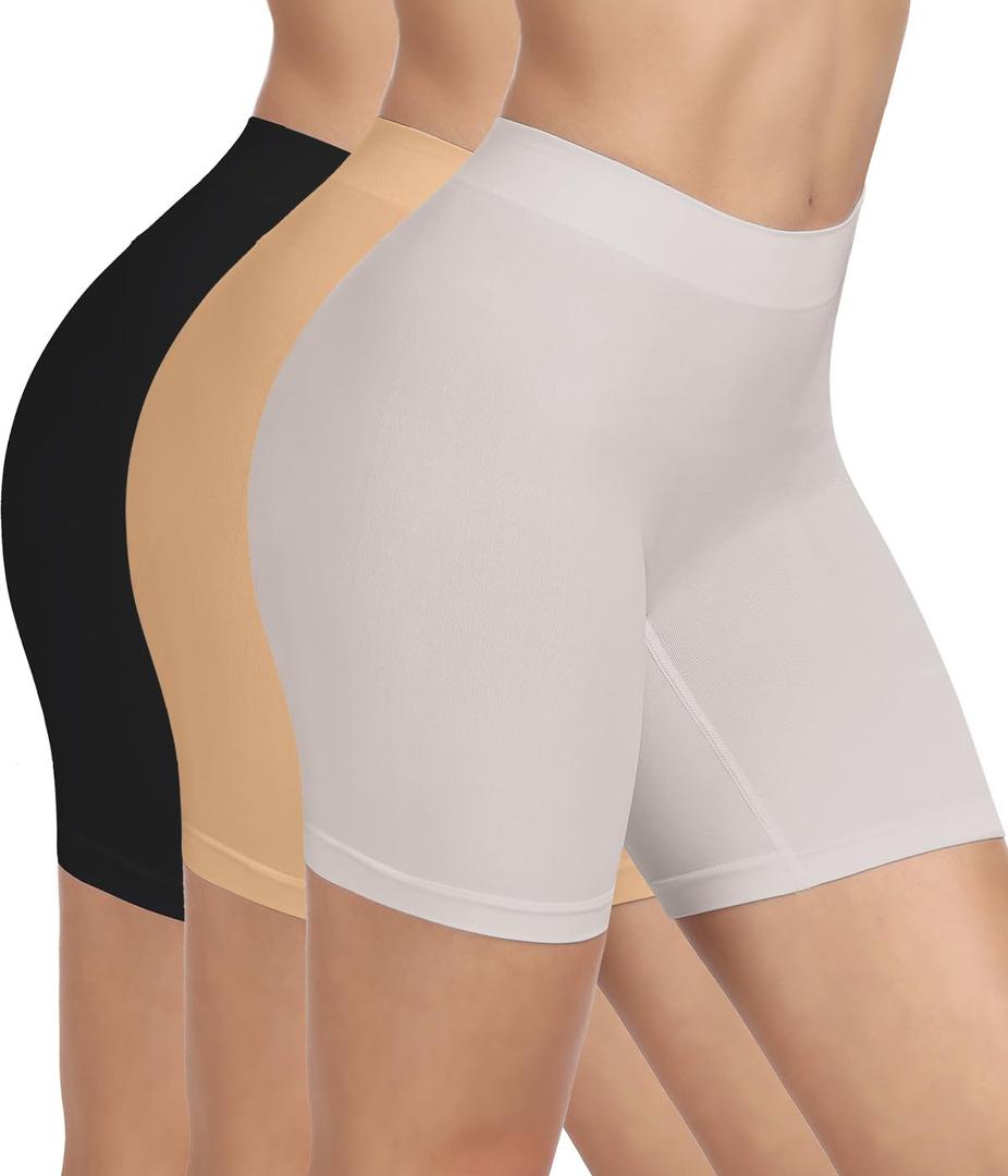 BESTENA Slip Shorts for Under Dresses Seamless Smooth Workout Yoga Bike Shorts for Women (M)