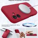 OTOFLY Compatible with iPhone 16 Case, Compatible with MagSafe, Shockproof Magnetic Silicone Case for iPhone 16,[Military Grade Protection] [2 Pack Screen Protectors], Viva Magenta