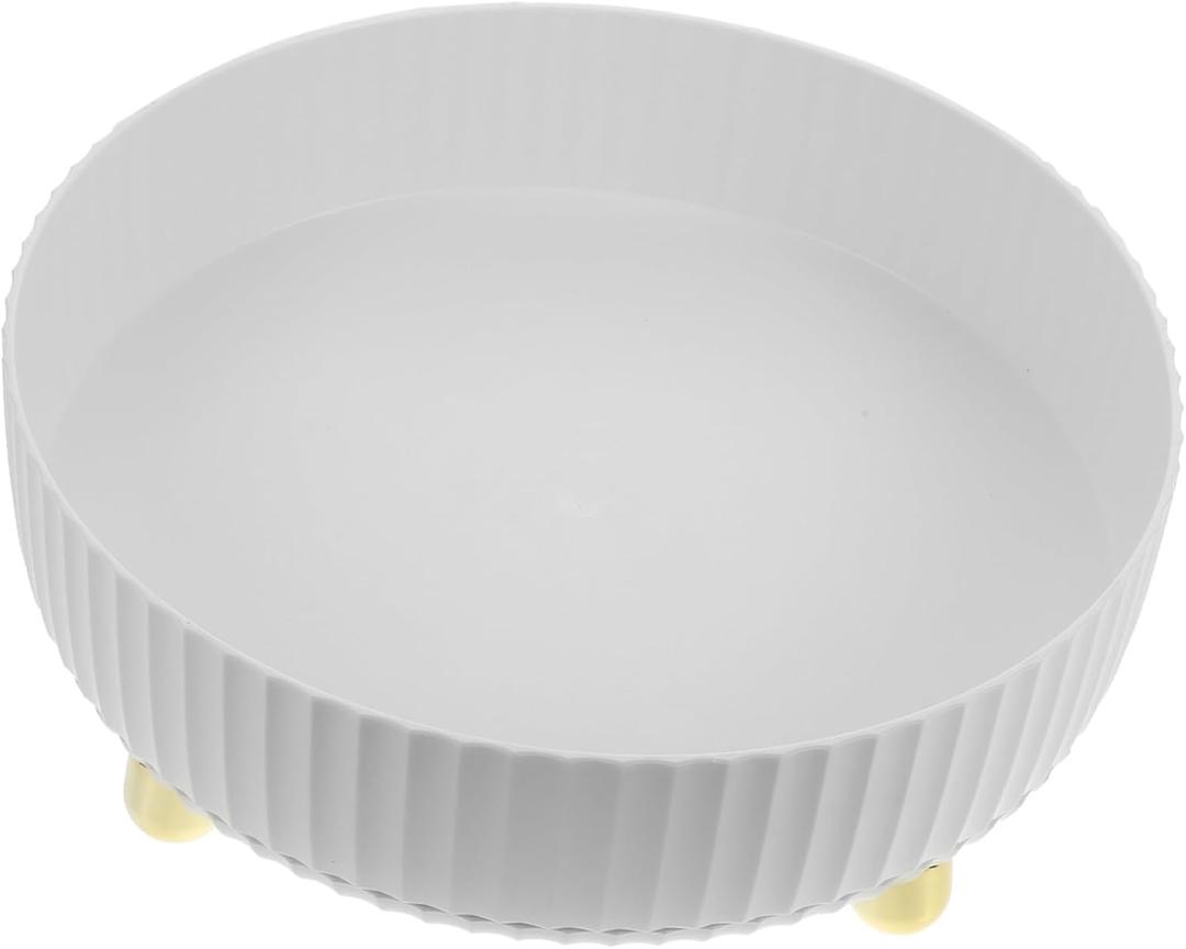 DOITOOL 1pc Rotating Storage Tray Jewelry Tray Snack Practical Sundries Organizer Decorative Bowl To Rotate (28X28CM, White)