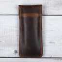 Leather Pen Case, Handmade Full Grain Organizer Pouch, Durable Protective Cover for Fountain Pens and Writing Tools (Brown)