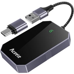 2025 Upgraded Wireless CarPlay Adapter for iPhone, Plug and Play & Fast Connection, Aluminum Frame Tempered Glass USB CarPlay Dongle Stick Compatible with Apple iOS 10+ (Android Not Supported)