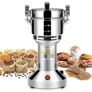 150g Grain Mill, flour mill grinder for home, Electric Stainless Steel Grain Grinder for Wheat, Spices, coffee,Corn and Other Dry Food Grinders for Kitchen