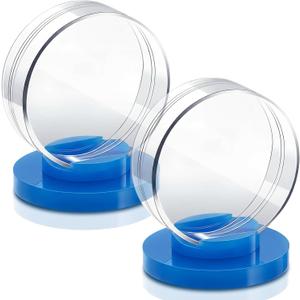 Taiyin Hockey Puck Display Case Acrylic Clear Puck Holder with Shell Base Hockey Display Stand Autographed Souvenir Memorabilia for Enthusiasts Collection