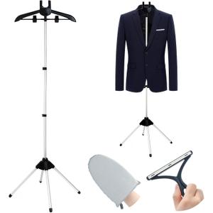 Garment Steamer Stand for Clothes, 32"-63" Inch Adjustable Portable Clothes Stand, Graduation Gown Display Stand, Steam Iron Stand, Including Ironing Gloves, Clothes Rac, Hair Remover