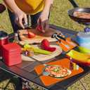 Silicone Grill Mat for Blackstone - Griddle Accessories Tools 3-piece Set Spatula Dish Drying Mat - Outdoor BBQ Grill Drip Pad, Orange