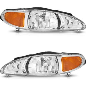 WEELMOTO Headlights for 1997-2002 Ford Escort / 1997-1999 Mercury Tracer Headlights Assembly Compatible with 1997 1998 1999 2000 2001 2002 Ford Escort Replacement Automotive
