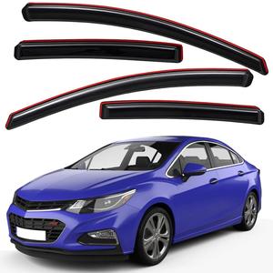 Lightronic Extra Durable in-Channel Auto Vent Window Visors, Fits 2016-2019 Chevrolet Cruze Hatchback/Sedan (EXCLUDES 2016 Cruze Limited), UV-Protect Rain Guard, Original Wind Deflector, Smoke, 4-Pcs