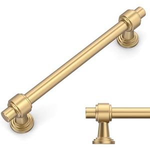 Amerdeco 10 Pack Champagne Bronze Cabinet Pulls 5 Inch(128mm) Hole Center Drawer Pulls Cabinet Hardware Kitchen Cabinet Handles for Bathroom Dresser Pulls ZH0069