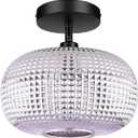 Semi Flush Mount Ceiling Light Fixture,Hallway Light Fixtures,Kitchen Lighting Fixtures Ceiling,Globe Glass Ceiling Light Fixture,Vintage Light FIxtures for Bathroom EntryWay Bedroom