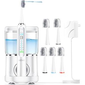 Electric Water Flosser Toothbrush for Adults, White