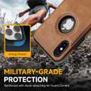 Unique Design Luxury Leather Business Phone Case for iPhone X & iPhone Xs Anti-Slip Scratch Resistant Ultra Slim Protective Case (2018,5.8) (Brown)