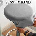 panthra 3 Pieces Stool Covers Round, Bar Stool Covers Round, Washable and Reusable, Non-Slip and Wear-Resistant, Flexible and Easy to Install, Widely Used in Homes and Restaurants (Gray)