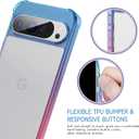 Compatible with Google Pixel 10 Pro XL Case, Clear Cute Gradient Slim Phone Cover Reinforced TPU Bumper Hard PC Back Shockproof Protective Case 6.8 inch 2025 (Blue Pink)