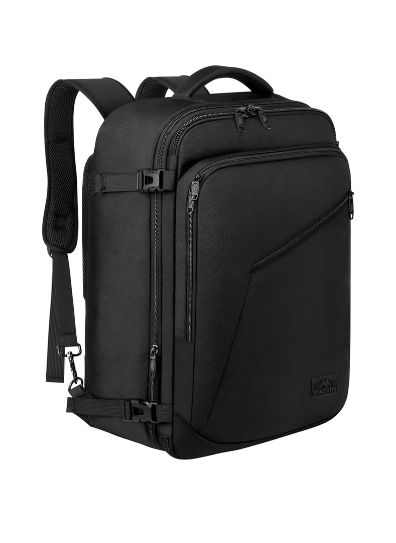 MATEIN Carry on Backpack, Extra Large Travel Backpack Expandable Airplane Approved Weekender Bag for Men and Women, Water Resistant Lightweight Daypack for Flight 40L, Black