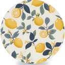 2 x 1 Piece Lemon Coasters for Drinks Absorbing Round Ceramic Stone Coaster with Cork Base Tabletop Protection Mat for Mugs and Cups,Kitchen
