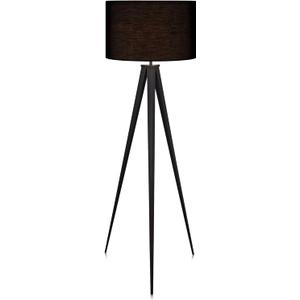 Versanora Romanza Modern LED Tripod Floor Lamp Tall Standing Light with Drum Shade Metal Legs for Living Room Study Reading Bedroom Home Office, 60 inch Height, Matte Black (60.23")