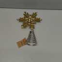 Creative Co-Op Metal and Glass Beaded Snowflake Tree Topper, Gold Finish