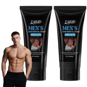 Hair Removal Cream for Men, 2 Pack Intimate Hair Removal Cream for Men Painless Depilatory for Unwanted Male Hair In Private Area, Suitable for All Skin Types 