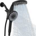 High Pressure Rain Shower Head with Handheld Spray Combo: Detachable Dual Shower Head with 10 Sprays Modes - Upgrade Knob Spray Mode Selector and Magnetic Guidance Docking System