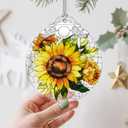 Stained Glass Sunflower Christmas Ornament: Christmas Tree Ornaments & Decor, Holiday Decor Holiday Presents, Gift Ideas & Gifts for Friends, Coworkers, and Family