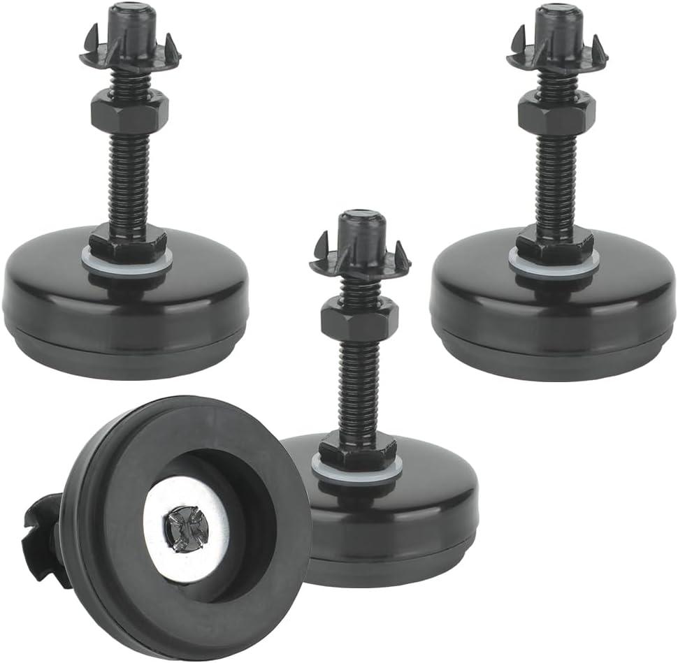 Heavy Duty Furniture Leveling Feet,Leg Leveler 2.36" Dia Base, M10 Thread, 1102 Lb Capacity,for Table Legs Furniture Feet Cabinets Sofa Tables Chairs RaiserD60xM10x50,4 Pack, Black