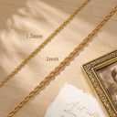 KROMPG 14k Gold Necklace for Women Men 1.5mm&2mm Rope Gold Chain Necklace