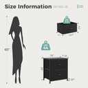 Night Stand Set 2, Mini Dresser Storage Drawers, 20" Height Small Bed Side Furniture End Table, Wooden Top Fabric Cabinet Kids Mini Dresser for Bedroom, Closet, Entryway, College Dorm, Black