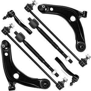 SCITOO 8pcs Suspension Kit Front Lower Control Arm w/Ball Joints Sway Bar Link Outer Inner Tie Rod End Compatible Fit for Toyota for Yaris 2007 2008 2009 2010 2011 2012
