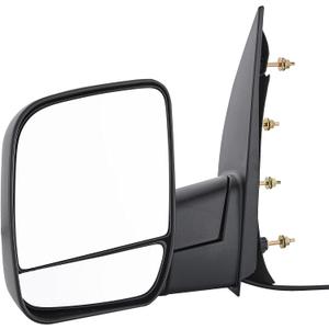 Side View Mirror Fits for Ford E-150, E-250 2003-2013. E-350 Super Duty,E-450,E-450 Super Duty 2004-2013,Black Power Adjusted Manual Folding Driver Side Mirror